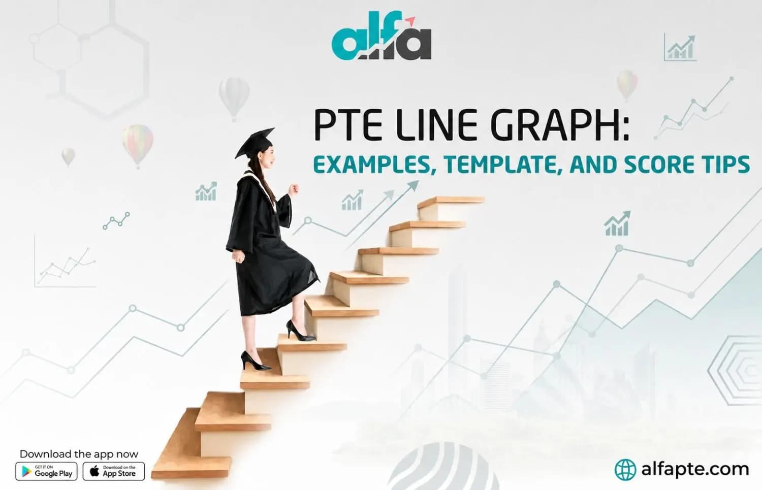 PTE line graph describe image examples and template guide