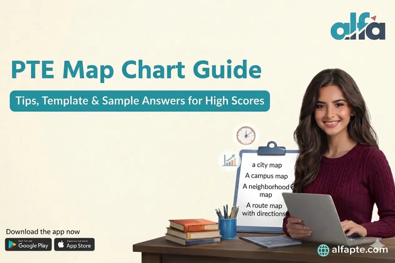 PTE Map Chart example for Describe Image task