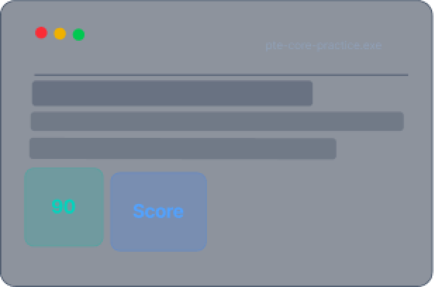 PTE Academic UKVI practice test dashboard displaying AI scoring and score preview interface
