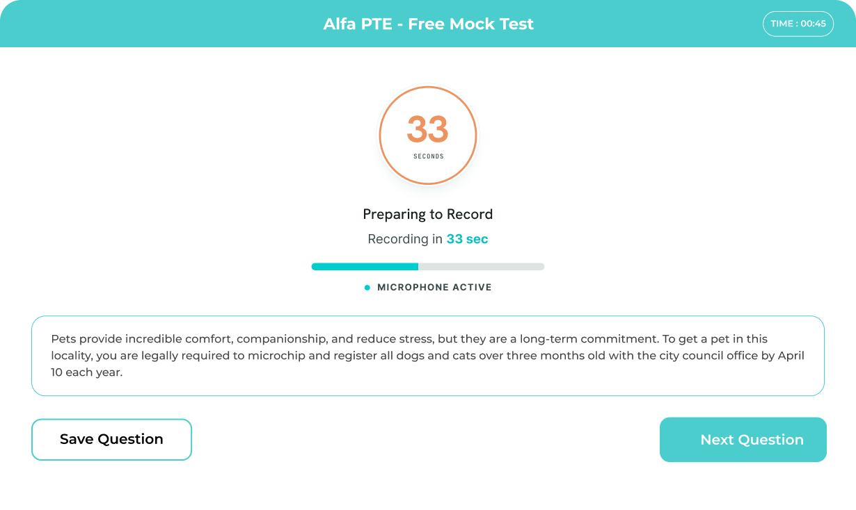 AI-powered PTE score report with communication skills and module-wise performance breakdown