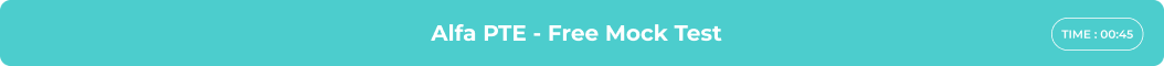 Real exam-like PTE mock test interface with timer and speaking practice simulation