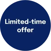 Limited time offer badge for discounted PTE exam voucher and PTE coupon code